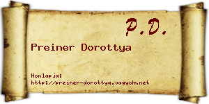 Preiner Dorottya névjegykártya